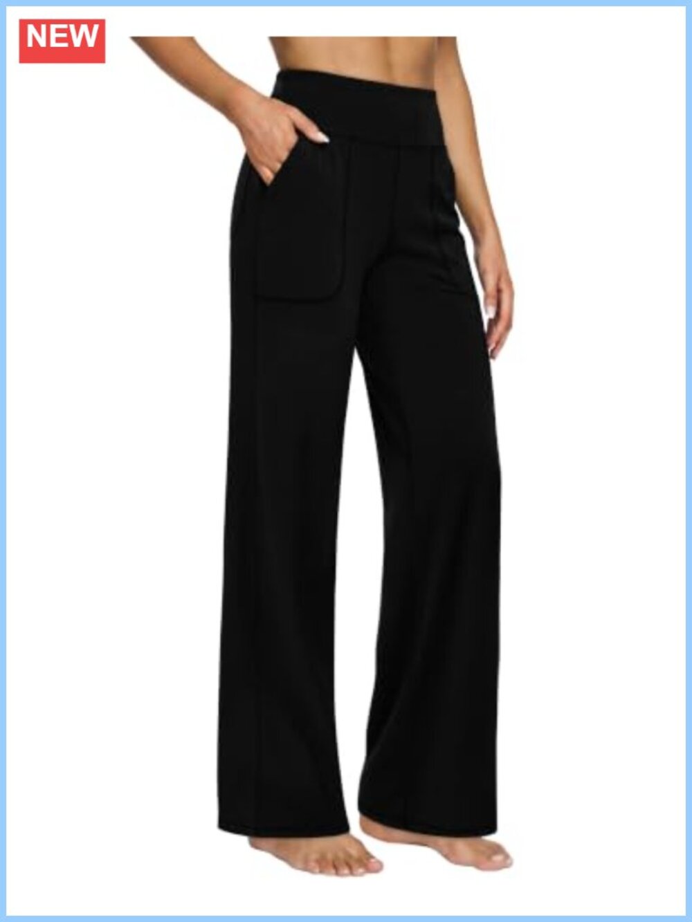 Women's Wide Leg Yoga Pants 3 Pockets Athletic Casual Work